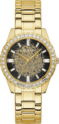  Shop Authentic Guess Night Life Diamonds Black Dial Gold Steel Strap Watch for Women - GW0405L2 - Luxxuri