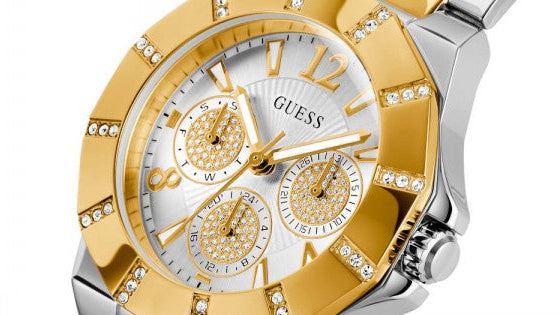  Shop Authentic Guess Sunray Multifunction Silver Dial Two Tone Steel Strap Watch for Women - GW0616L2 - Luxxuri