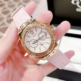  Shop Authentic Guess Limelight Quartz Analog White Dial Pink Leather Strap Watch For Women - W0775l3 - Luxxuri