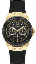 Guess Black Dial Black Rubber Strap Watch For Women - W1053L7