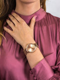  Shop Authentic Guess Chiffon Rose Gold Dial Mesh Bracelet Watch For Women - W1083L3 - Luxxuri