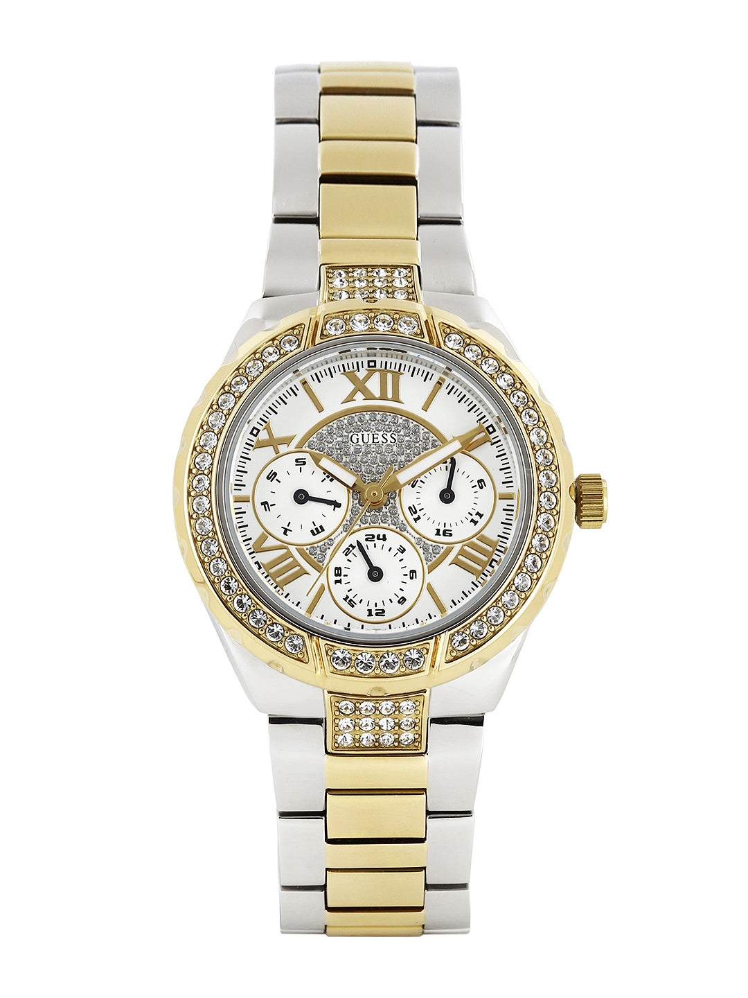  Shop Authentic Guess Viva Diamonds Silver Dial Two Tone Steel Strap Watch for Women - W0111L5 - Luxxuri