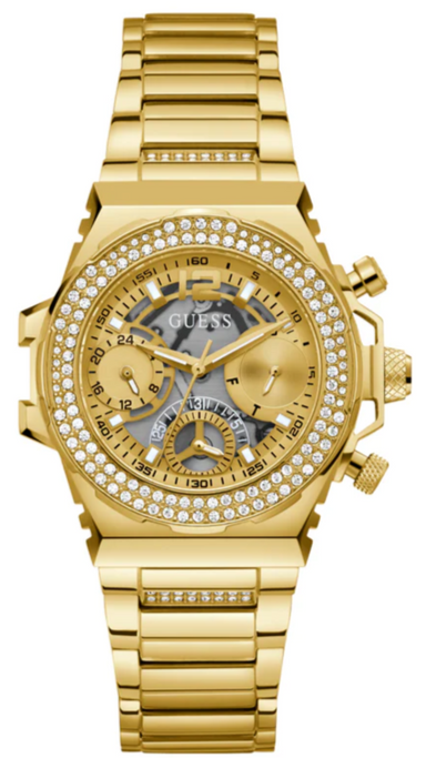  Shop Authentic Guess Fusion Chronograph Gold Dial Gold Steel Strap Watch for Women - GW0552L2 - Luxxuri
