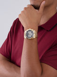  Shop Authentic Guess Trophy Diamonds Black Dial Gold Steel Strap Watch for Men - GW0390G2 - Luxxuri