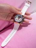  Shop Authentic Guess Fusion Chronograph White Dial White Leather Strap Watch For Women - GW0553L2 - Luxxuri