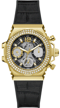  Shop Authentic Guess Fusion Chronograph Black Dial Black Leather Strap Watch For Women - GW0553L4 - Luxxuri