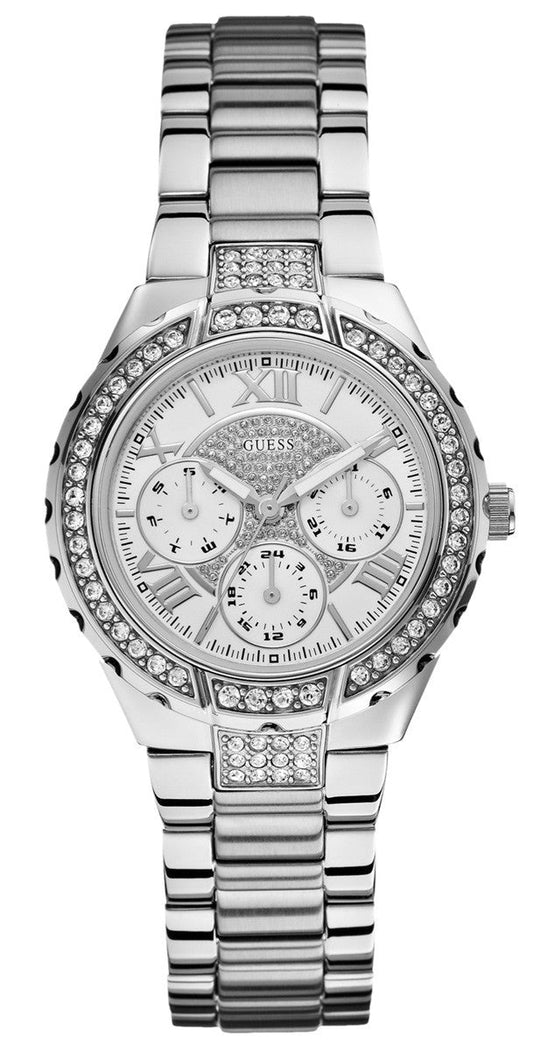  Shop Authentic Guess Viva Quartz Silver Dial Silver Steel Strap Watch For Women - W0111l1 - Luxxuri