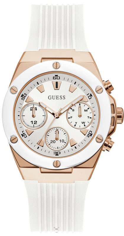  Shop Authentic Guess Athena White Dial White Rubber Strap Watch For Women - GW0030L3 - Luxxuri