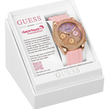  Shop Authentic Guess Sparkling Chronograph Crystals Pink Dial Pink Silicone Strap Watch For Women - GW0032L4 - Luxxuri