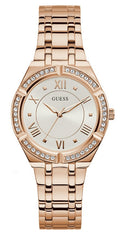  Shop Authentic Guess Cosmo Diamonds Silver Dial Rose Gold Steel Strap Watch For Women - GW0033L3 - Luxxuri
