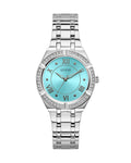  Shop Authentic Guess Cosmo Diamonds Turquoise Dial Silver Steel Strap Watch for Women - GW0033L7 - Luxxuri