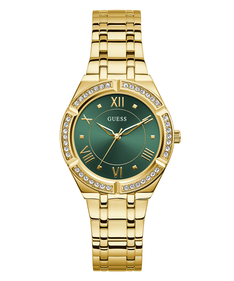  Shop Authentic Guess Cosmo Diamonds Green Dial Gold Steel Strap Watch for Women - GW0033L8 - Luxxuri