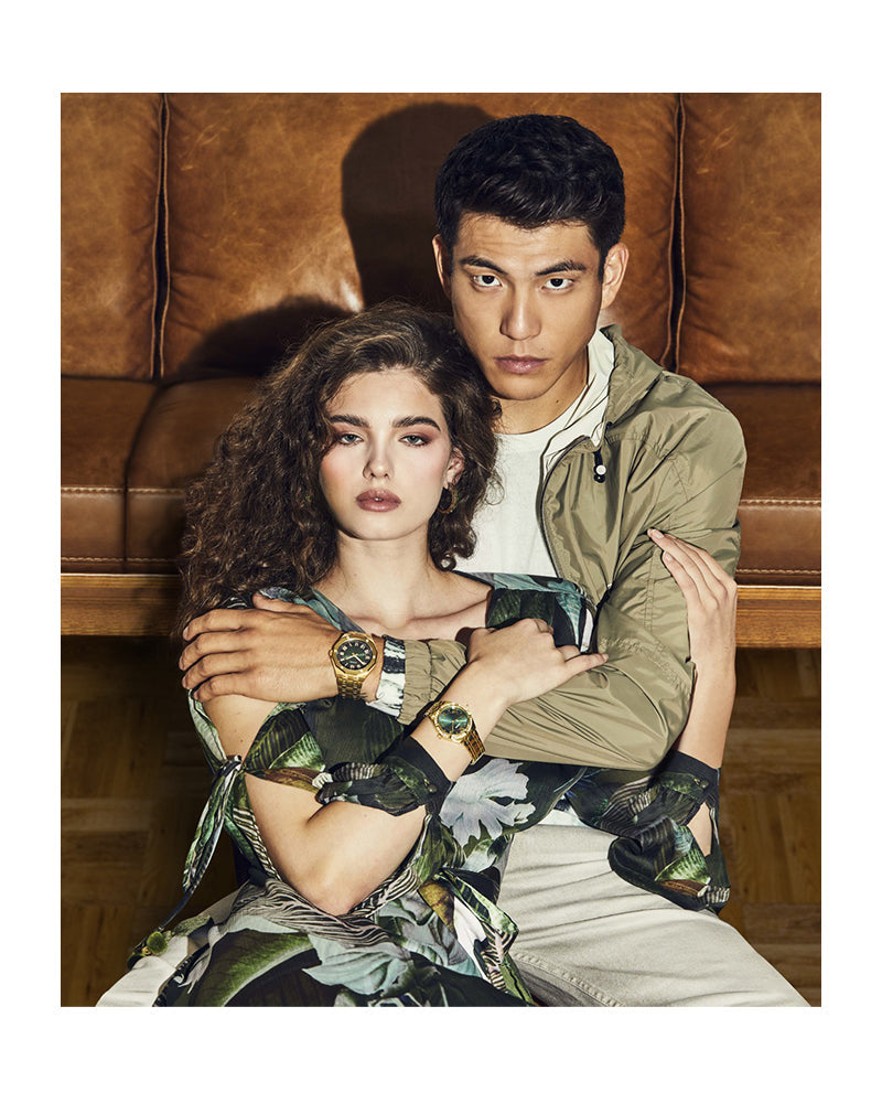  Shop Authentic Guess Cosmo Diamonds Green Dial Gold Steel Strap Watch for Women - GW0033L8 - Luxxuri