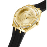 Shop Authentic Guess Cosmo Diamonds Gold Dial Black Rubber Strap Watch for Women - GW0034L1 - Luxxuri