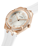 Shop Authentic Guess Cosmo Diamonds Silver Dial White Rubber Strap Watch for Women - GW0034L2 - Luxxuri
