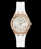  Shop Authentic Guess Cosmo Diamonds Silver Dial White Rubber Strap Watch for Women - GW0034L2 - Luxxuri