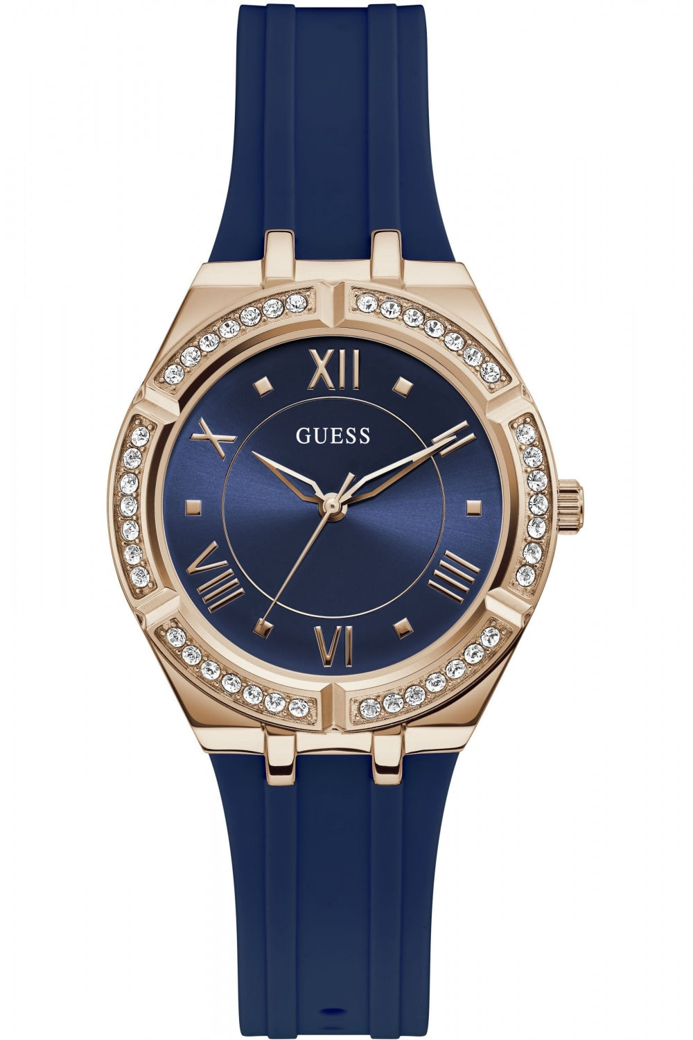  Shop Authentic Guess Cosmo Diamonds Blue Blue Dial Blue Silicone Strap Watch for Women - GW0034L4 - Luxxuri