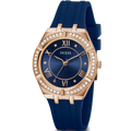  Shop Authentic Guess Cosmo Diamonds Blue Blue Dial Blue Silicone Strap Watch for Women - GW0034L4 - Luxxuri
