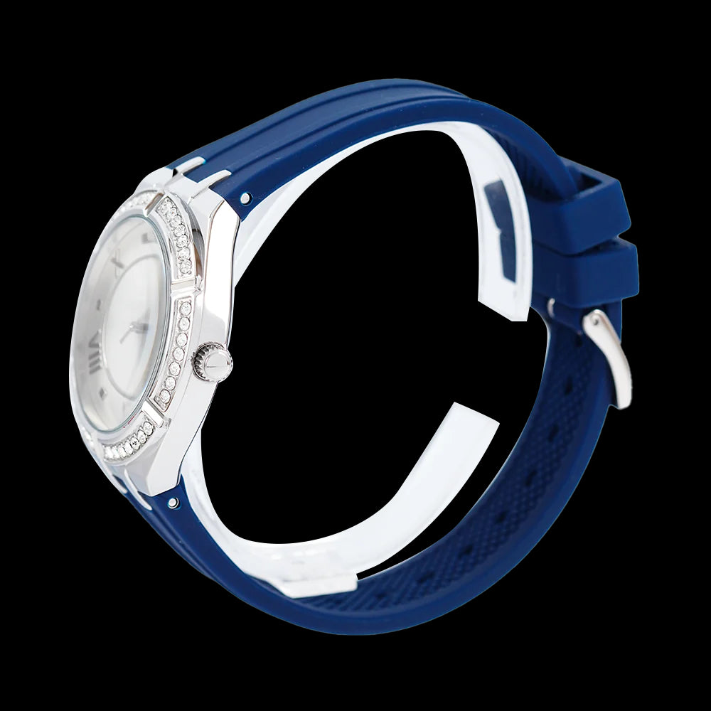  Shop Authentic Guess Cosmo Diamonds Silver Dial Blue Rubber Strap Watch for Women - GW0034L5 - Luxxuri