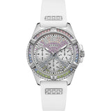  Shop Authentic Guess Frontier Diamonds Silver Dial White Rubber Strap Watch for Women - GW0045L1 - Luxxuri