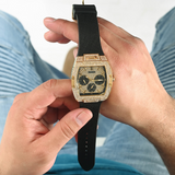  Shop Authentic Guess Phoenix Multifunction Crystals Gold Dial Black Silicone Strap Watch For Men - GW0048G2 - Luxxuri