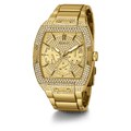 Guess Phoenix Multifunction Crystals Gold Dial Gold Steel Strap Watch For Men - GW0094G2