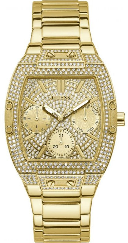  Shop Authentic Guess Raven Diamonds Gold Dial Gold Steel Strap Watch for Women - GW0104L2 - Luxxuri