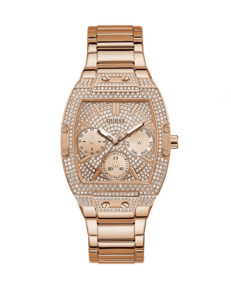  Shop Authentic Guess Raven Diamonds Rose Gold Dial Rose Gold Steel Strap Watch for Women - GW0104L3 - Luxxuri