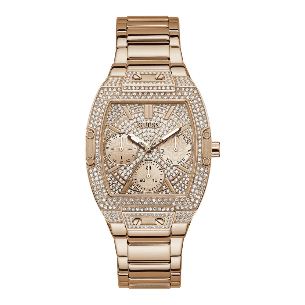  Shop Authentic Guess Raven Diamonds Rose Gold Dial Rose Gold Steel Strap Watch for Women - GW0104L3 - Luxxuri
