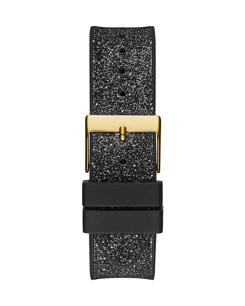  Shop Authentic Guess Raven Diamonds Champagne Dial Black Rubber Strap Watch For Women - GW0105L2 - Luxxuri