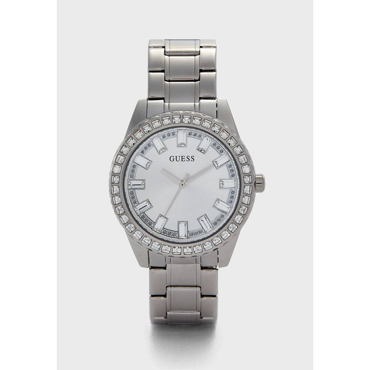  Shop Authentic Guess Sparkler Diamonds Silver Dial Silver Steel Strap Watch for Women - GW0111L1 - Luxxuri