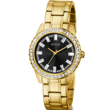  Shop Authentic Guess Sparkler Diamonds Black Dial Gold Steel Strap Watch for Women - GW0111L2 - Luxxuri