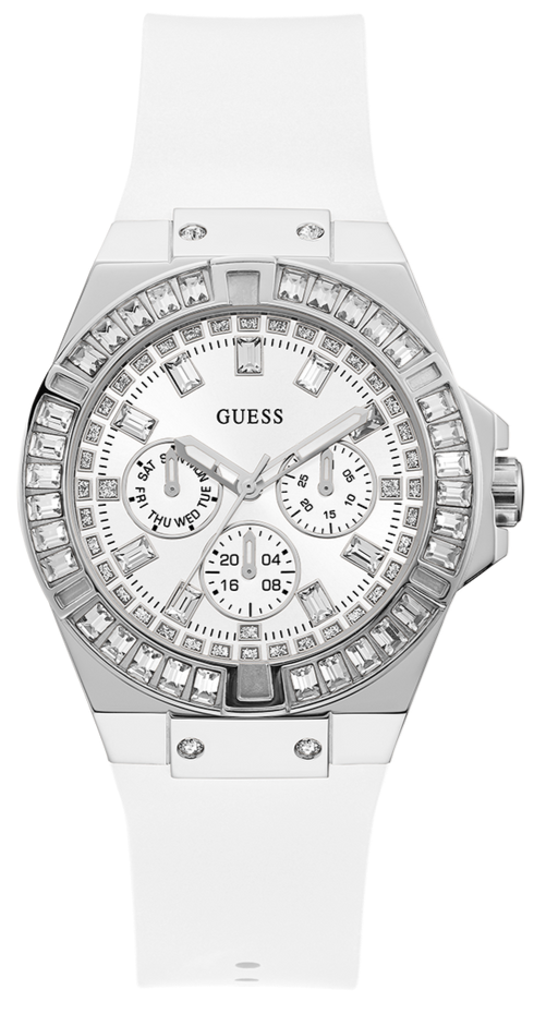  Shop Authentic Guess Venus Diamonds White Dial White Rubber Strap Watch for Women - GW0118L3 - Luxxuri