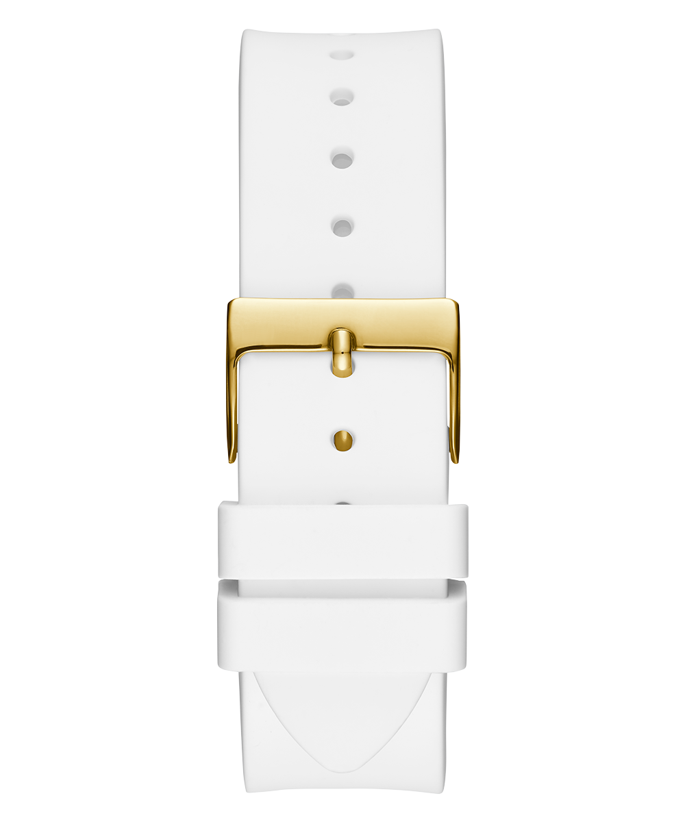 Guess Venus Diamonds White Dial White Rubber Strap Watch for Women - GW0118L5