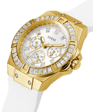  Shop Authentic Guess Luna Diamonds White Dial White Rubber Strap Watch for Women - W0653L3 - Luxxuri