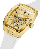  Shop Authentic Guess Phoenix Multifunction Gold Dial White Leather Strap Watch for Men - GW0202G6 - Luxxuri