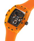 Guess Phoenix Multifunction Black Dial Orange Rubber Strap Watch For Men - GW0203G10