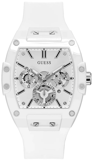  Shop Authentic Guess Phoenix Multifunction White Dial White Rubber Strap Watch for Men - GW0203G2 - Luxxuri