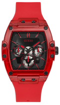 Guess Phoenix Multifunction Black Dial Red Rubber Strap Watch for Men - GW0203G5