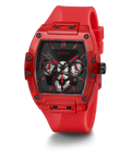 Guess Phoenix Multifunction Black Dial Red Rubber Strap Watch for Men - GW0203G5