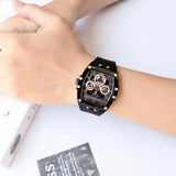  Shop Authentic Guess Phoenix Multifunction Black Dial Black Silicone Strap Watch For Men - GW0203G8 - Luxxuri
