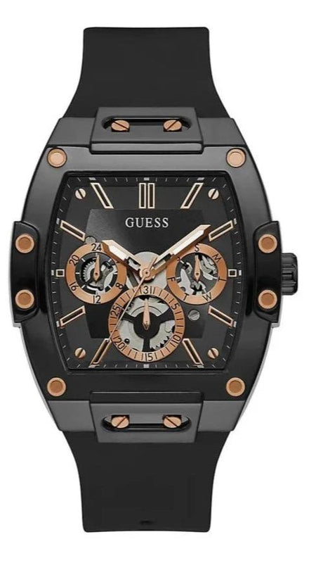  Shop Authentic Guess Phoenix Multifunction Black Dial Black Silicone Strap Watch For Men - GW0203G8 - Luxxuri