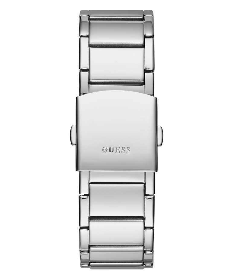 Guess Zeus Multifunction Diamonds Silver Dial Silver Steel Strap Watch for Men - GW0209G1