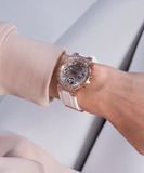  Shop Authentic Guess Moonlight Diamonds White Dial White Rubber Strap Watch for Women - GW0257L2 - Luxxuri
