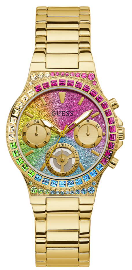  Shop Authentic Guess Sugarrush Quartz Multicolor Dial Gold Steel Strap Watch For Women - GW0258L1 - Luxxuri