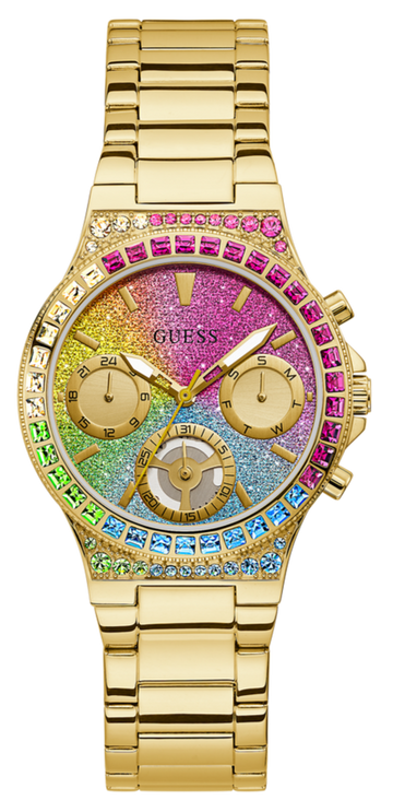  Shop Authentic Guess Sugarrush Quartz Multicolor Dial Gold Steel Strap Watch For Women - GW0258L1 - Luxxuri