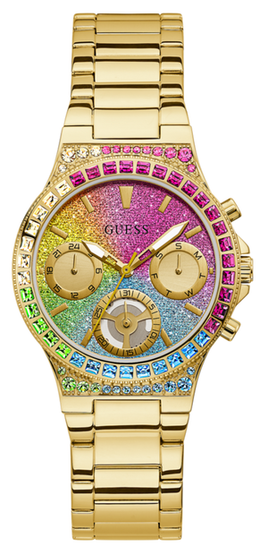  Shop Authentic Guess Sugarrush Quartz Multicolor Dial Gold Steel Strap Watch For Women - GW0258L1 - Luxxuri