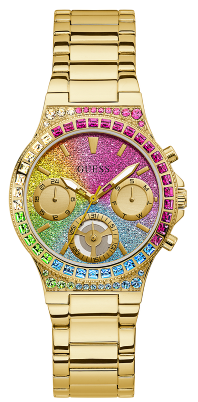  Shop Authentic Guess Sugarrush Quartz Multicolor Dial Gold Steel Strap Watch For Women - GW0258L1 - Luxxuri