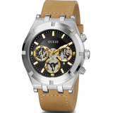  Shop Authentic Guess Continental Multifunction Black Dial Brown Leather Strap Watch for Men - GW0262G1 - Luxxuri