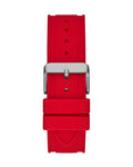Guess Momentum Black Dial Red Rubber Strap Watch for Men - GW0263G3